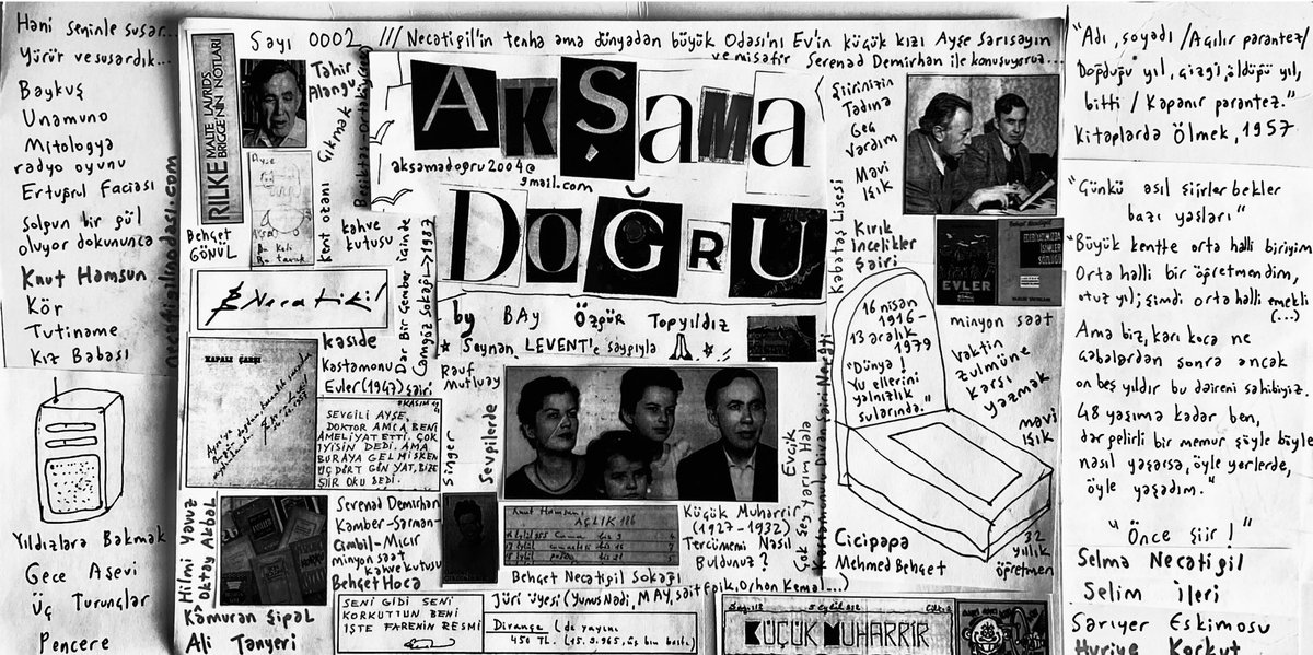 aksamadogru2004's tweet photo. SAYI 0002: NECATİGİL’in tenha ama dünyadan büyük ODASI’nı ‘Ev’in küçük kızı AYŞE SARISAYIN ve misafir SERENAD DEMİRHAN anlatıyor...

https://t.co/sdkTAvjrFb https://t.co/prIJAYFvZ1