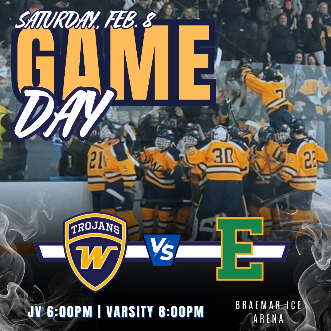 WHS_boyshockey's tweet photo. 💥Game Day 💥 
 #WayzataWay #LakeConference #6AA

@EHShornetsnest vs.
@WHS_boyshockey  

📅 February 8, 2025
⏰ JV 6 pm | V 8 pm 
💻 @mnhockeytv 
🎟️ https://t.co/KoT06rEYHV…
📍 Braemar Ice https://t.co/xEWP09sGiQ