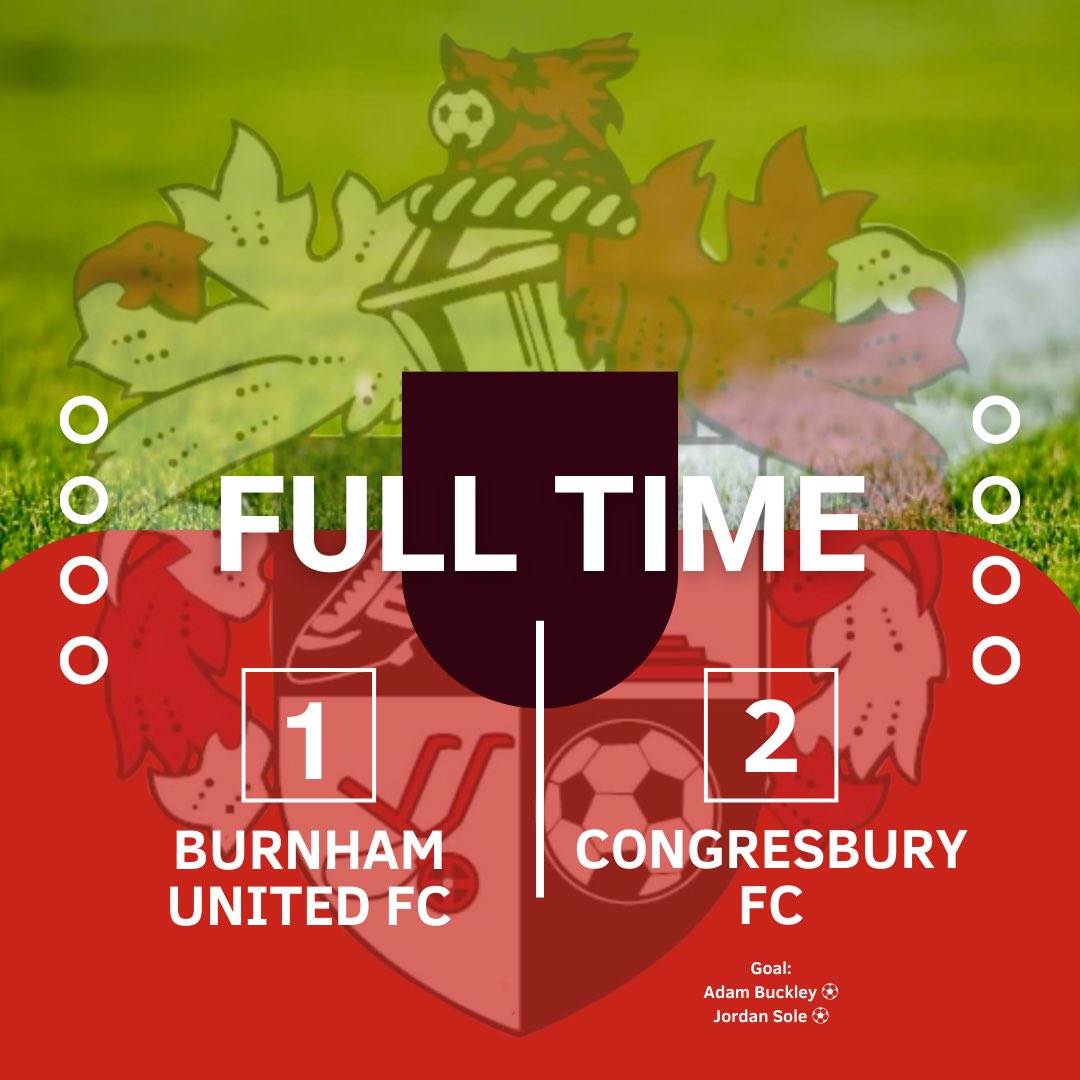 🔴⚫️ RESULT ⚫️🔴

A great result for the first team with a 2-1 win over <a href="/BurnhamUnited/">Burnham United A.F.C</a> 

Having gone 1-0 down in the second half, the lads showed great determination and positive football to secure all three points. 

Now 6 points ahead with 3 games in hand ✅ 

Up the Bury ⚽️