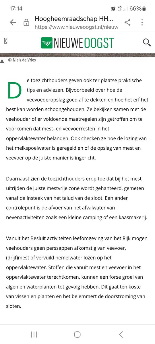 Er mag geen mest in het oppervlaktewater komen! Hoe gaat dat nu met de natuur gebieden? Gaan ze met een schepnet de keutels van ganzen eenden en zwanen opvangen en afvoeren? Ik vraag het maar omdat ik niet gediscrimineerd wil worden.