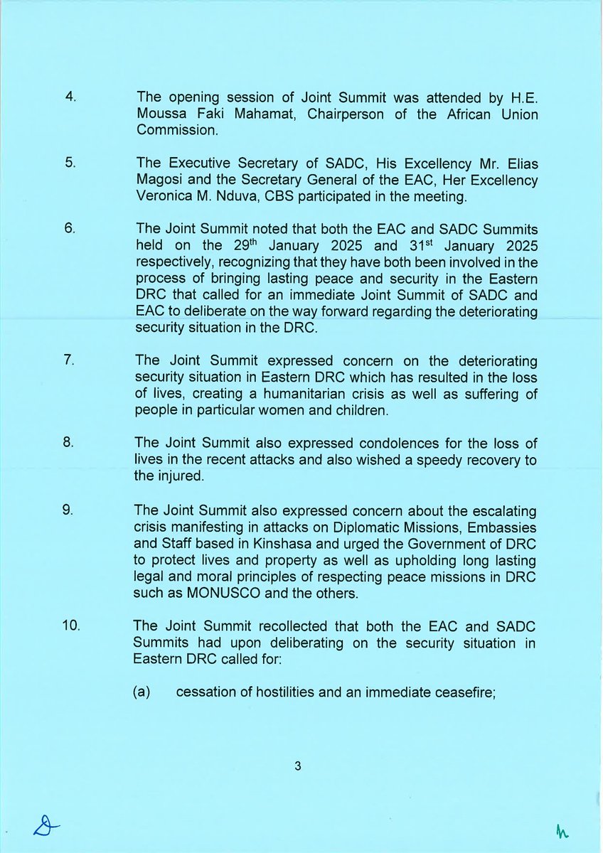 OfficePCS_KE's tweet image. COMMUNIQUE OF THE JOINT EAC-SADC SUMMIT OF HEADS OF STATE AND GOVERNMENT.

Date: 8th February, 2025.