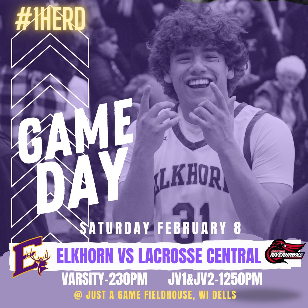 Road Trip!

📍 JustAGame Fieldhouse, Wisconsin Dells
🆚 La Crosse Central
⏰ 2:30 PM
🎥 justagame.com/clients/649b53…

Play hard, play smart, play together!

GO ELKS! 🟣🟡