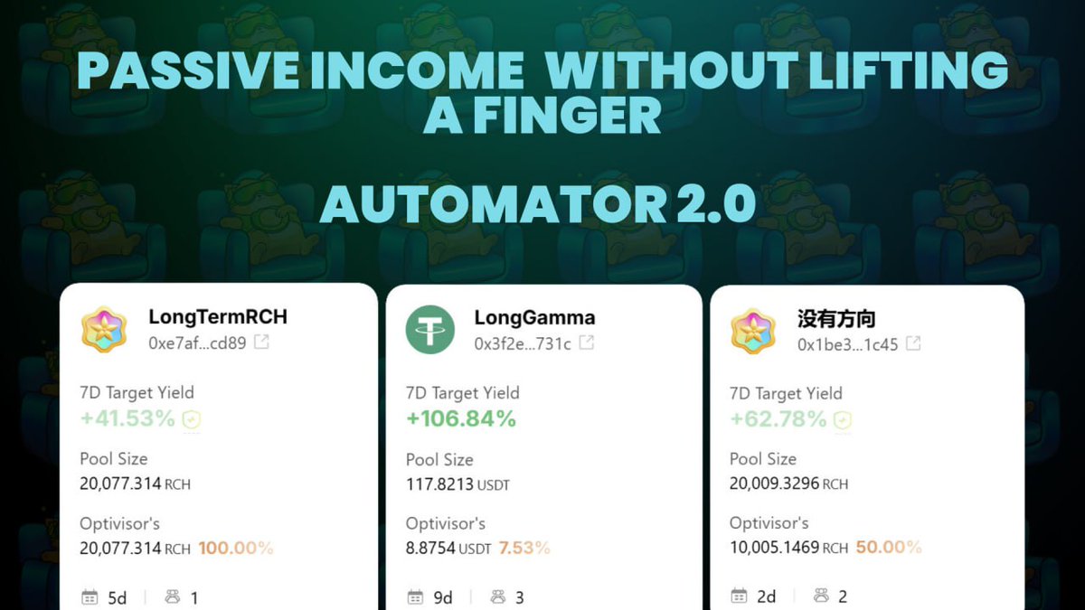 Brady081's tweet image. What if you could earn money while you sleep, travel, or relax? #Automator 2.0 is designed to make that a reality!
Here’s why you don’t want to miss out 👇 #Sofa $RCH