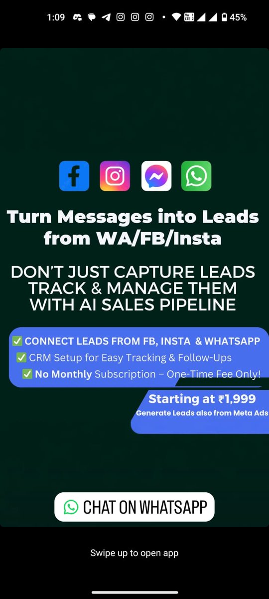 AscendSaaS's tweet photo. Struggling to keep up with WhatsApp, Facebook Messenger, and Instagram DMs?

Messenger CRM helps you capture leads, automate follow-ups, and close more deals effortlessly.

💬 Want to get started? Comment below or DM me!

👉 Get Messenger CRM: https://t.co/gF7THPAqRv

#CRM https://t.co/HUhKPe3IwC