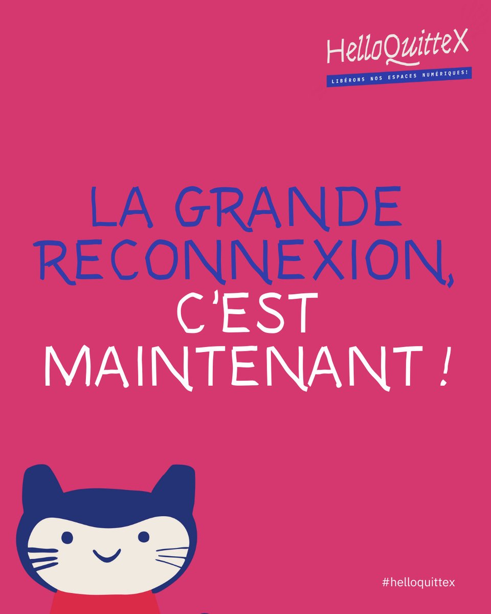 AuPoste1's tweet photo. AuPosteBot: La Grande Reconnexion grâce à #HelloQuitteX vient de commencer! Mobilisez votre communauté X et activez dès maintenant votre reconnexion sur Mastodon. Facile, utile, citoyen et solidaire: https://t.co/BoHMsQkDSU https://t.co/QZhMDqlyrB