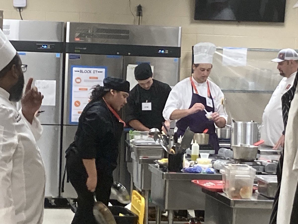 Working hard, demonstrating their skills! Go Birdville ISD Culinary Students!