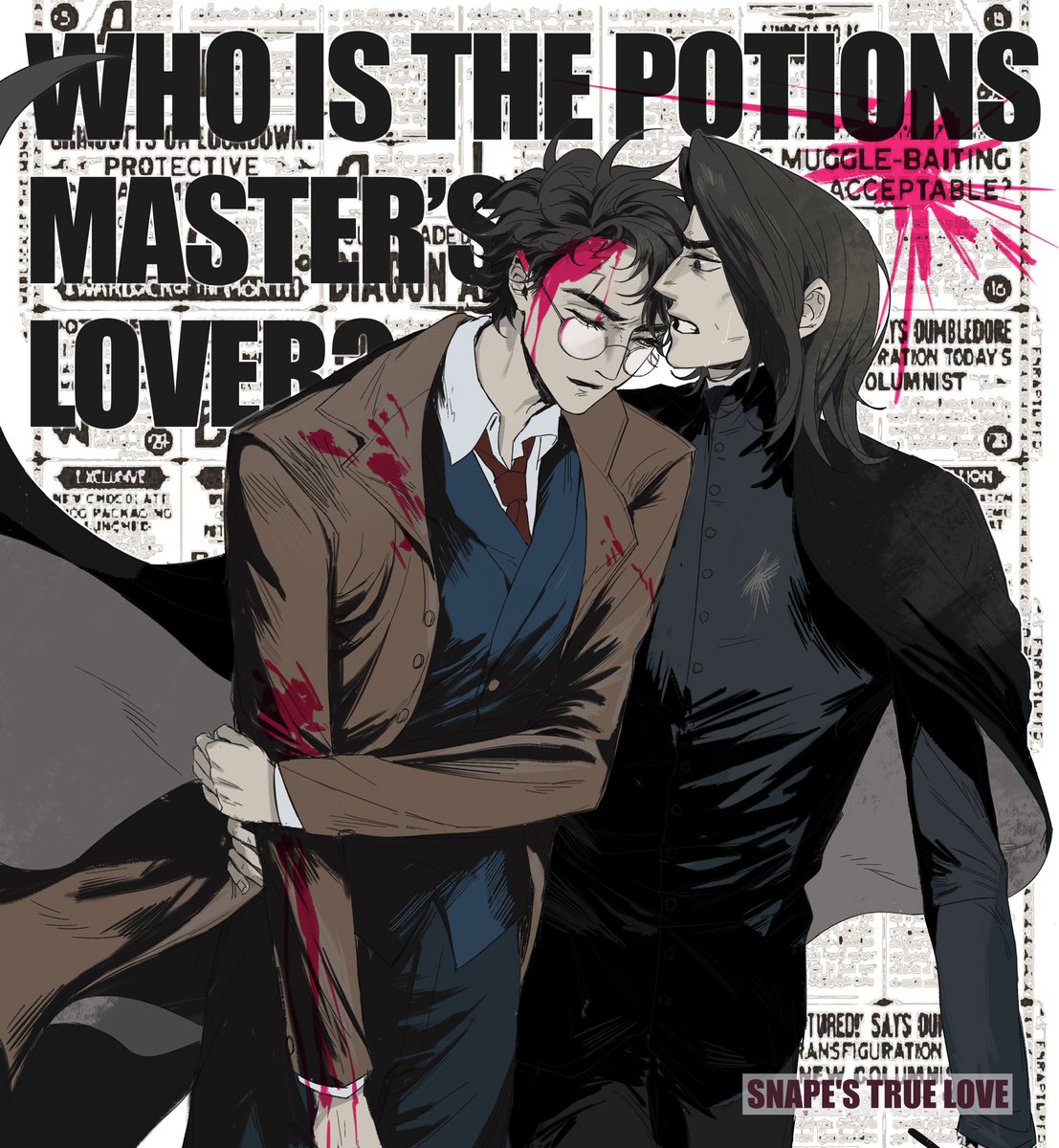 MaoMao_40032's tweet photo. When I saw the P3 image, I made up a rumor that post-war HPSS’s life was secretly photographed by Rita and written into The Prophet.😋#hpss #HarryPotter https://t.co/3FlkKV295p