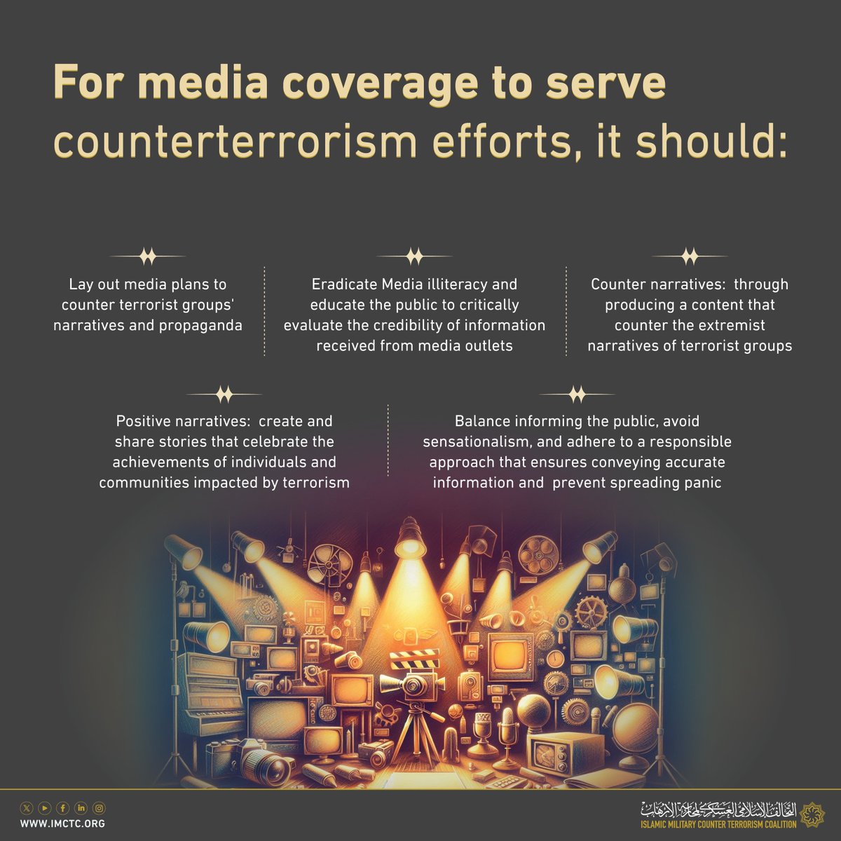 imctc_en's tweet photo. #IMCTC_Info| Media is a powerful tool in countering terrorism that help countries in their efforts to fight it. https://t.co/lI2sYqJTqd