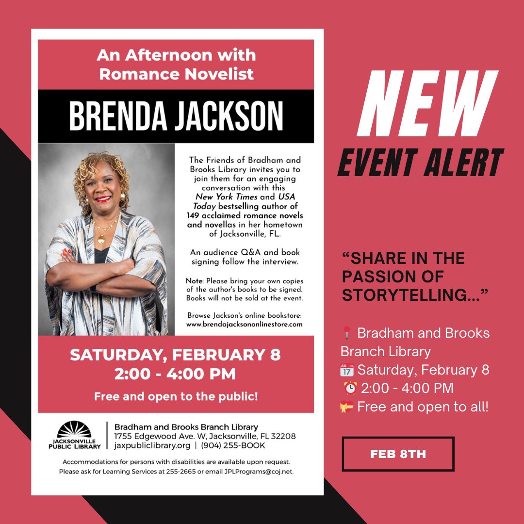 AuthorBJackson's tweet image. JACKSONVILLE! The wait is over! 📚 I&apos;ll be at Bradham &amp;amp; Brooks Branch Library TODAY (2-4PM)! Bring your Granger books for signing &amp;amp; let&apos;s talk about the movie! Free event - heading there soon &amp;amp; can&apos;t wait to see you! ✨  #JacksonvilleFL  #BookSigning #LibraryEvents #AuthorMeetup