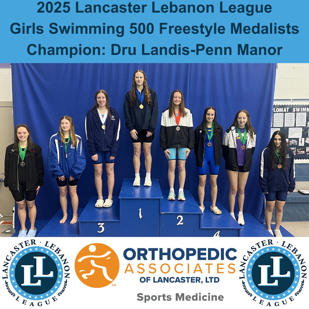 Celebrating Medalists at last night's LL League Swimming Championships sponsored by <a href="/OrthoAssocLanca/">OAL</a>