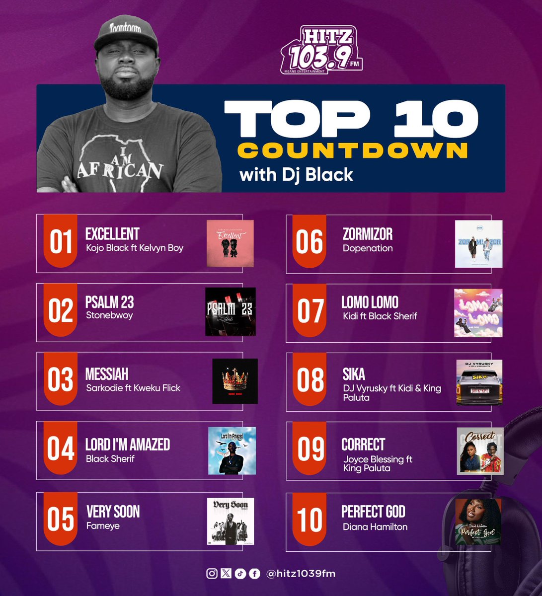 Top 10 countdown with <a href="/djblack/">DJ Black</a> currently playing on your radio now. Tune in and enjoy!