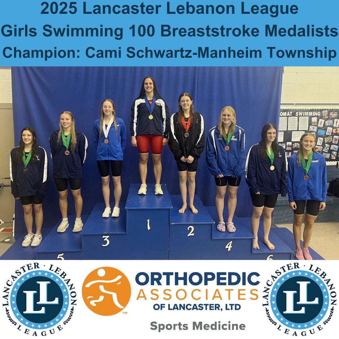 Celebrating Medalists at last night's LL League Swimming Championships sponsored by
<a href="/OrthoAssocLanca/">OAL</a>