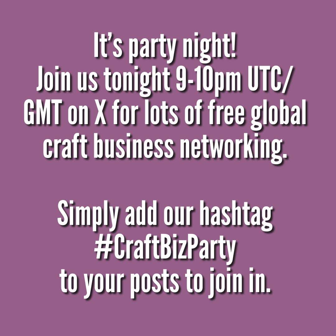 Join the Elves tonight (Sunday) from 9pm to 10pm for an hour of networking. Share your products, ask for advice and talk all things crafty! Search for and use our hashtag to join in. #CraftBizParty