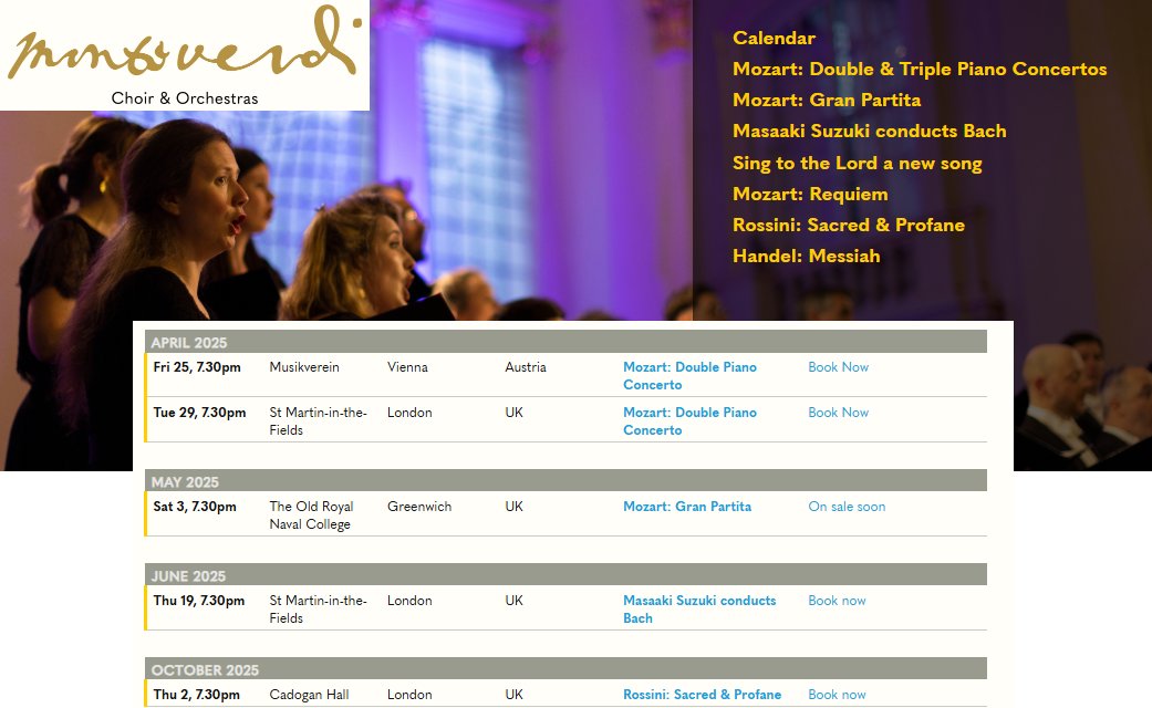 MozartCircleConcerts (@mozartcirclecn) on Twitter photo #NewConcertMc
Discover the New 2025 Season
of <a href="/mco_london/">MonteverdiChoir&Orch</a>!
#Mozart, #Mozart, #Mozart and again #Mozart with an exclusive pinch of #Bach #Handel & one of the Greatest #Mozartians ever: #Rossini!
monteverdi.co.uk/whats-on #NewConcertMc
Discover the New 2025 Season
of <a href="/mco_london/">MonteverdiChoir&Orch</a>!
#Mozart, #Mozart, #Mozart and again #Mozart with an exclusive pinch of #Bach #Handel & one of the Greatest #Mozartians ever: #Rossini!
monteverdi.co.uk/whats-on