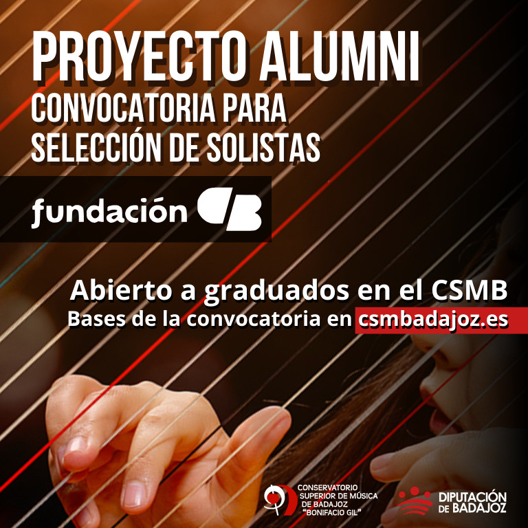 🎼 Si eres antiguo alumno/a del <a href="/CSMBonifacioGil/">CSM Bonifacio Gil</a>, esto te interesa: <a href="/_FundacionCB/">Fundación CB</a> y el CSMB buscan solistas y proyectos de agrupaciones para participar en un concierto.

📰 Consulta las bases en csmbadajoz.es/?p=8807

➕ℹ️ dip-badajoz.es/agenda/index.p…
🌐 #ODS4 #ODS17