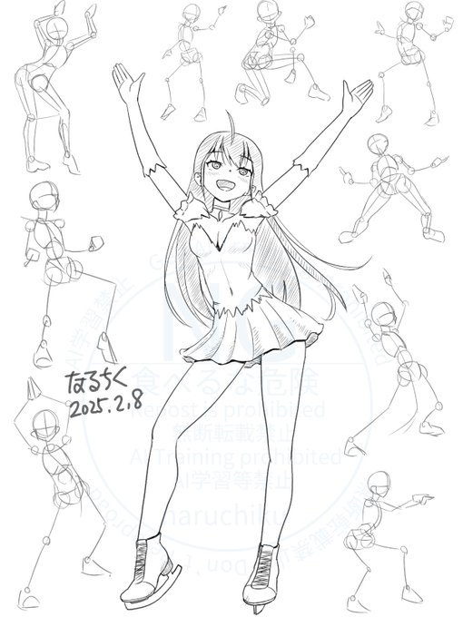 久々にジェスチャードローイングからキャラのせ
うちの子メダリスト風? 