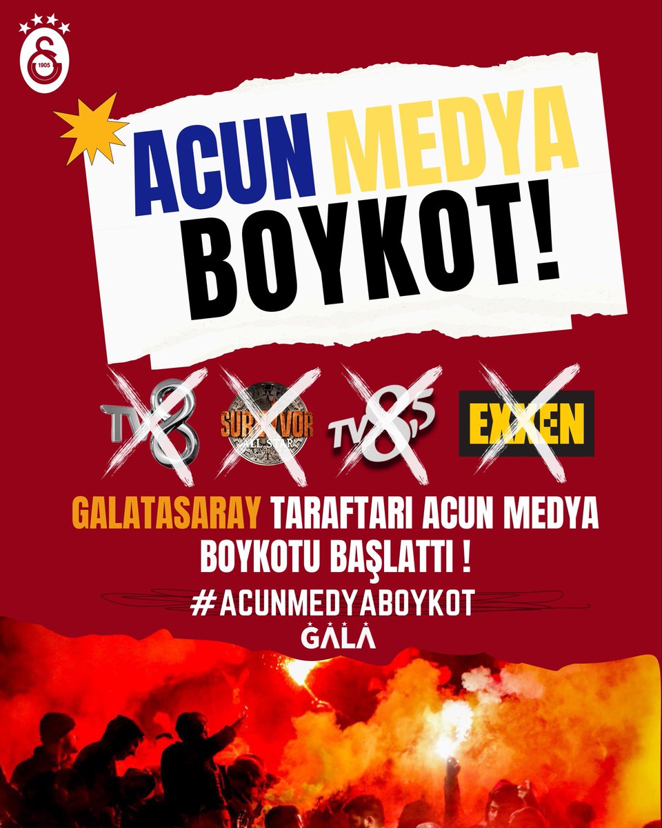 Paylaşmayan Galatasaraylı kalmasın 

#Tv8Boykot