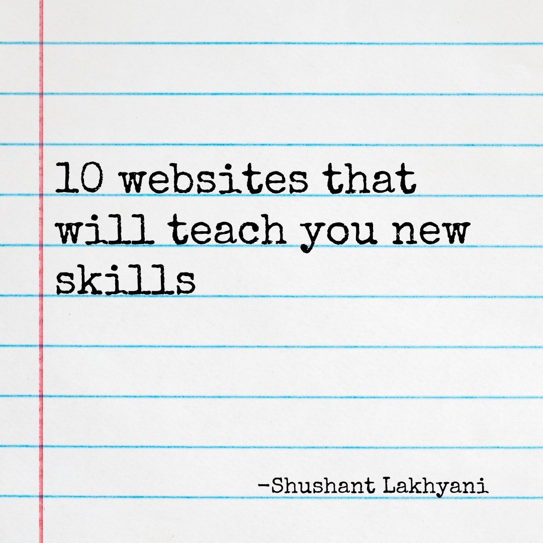 shushant_l's tweet photo. The internet is a free university.

Sadly 97% people use the wrong websites.

Here are 10 websites that will teach you new skills: https://t.co/lgZzgTr28g