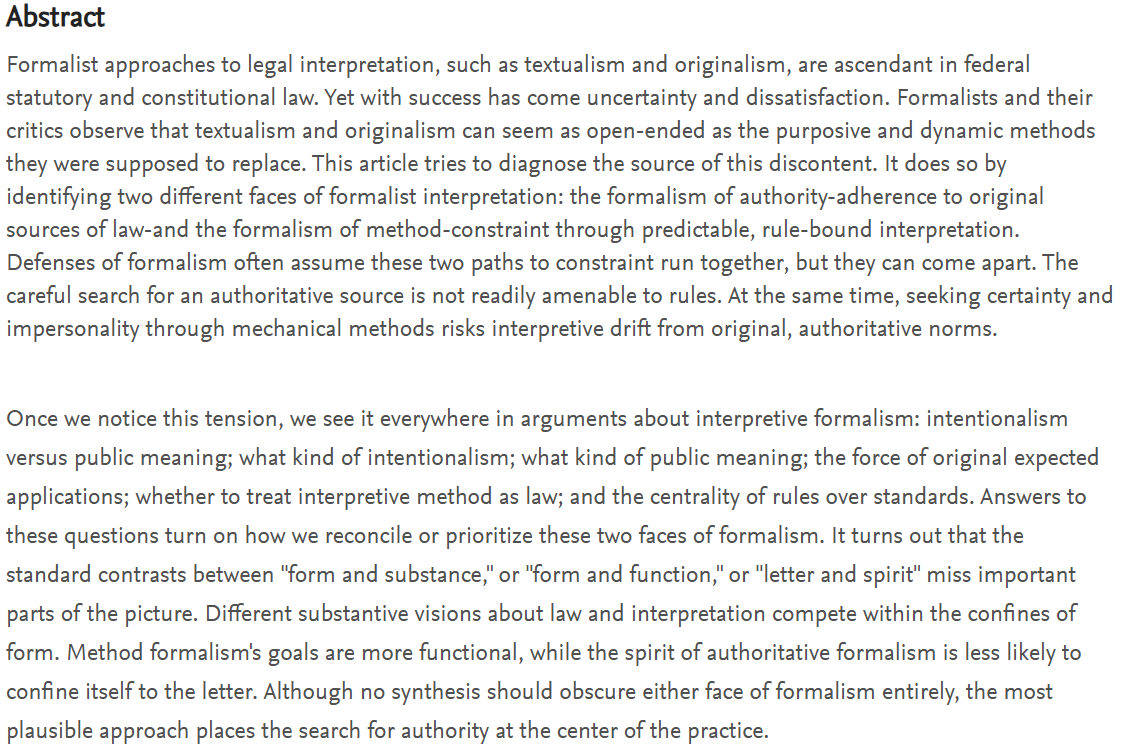 pojanowski's tweet image. Just posted my paper "Faces of Formalism."  It's been in the works for a while, but will definitely still benefit from comments. papers.ssrn.com/sol3/papers.cf…