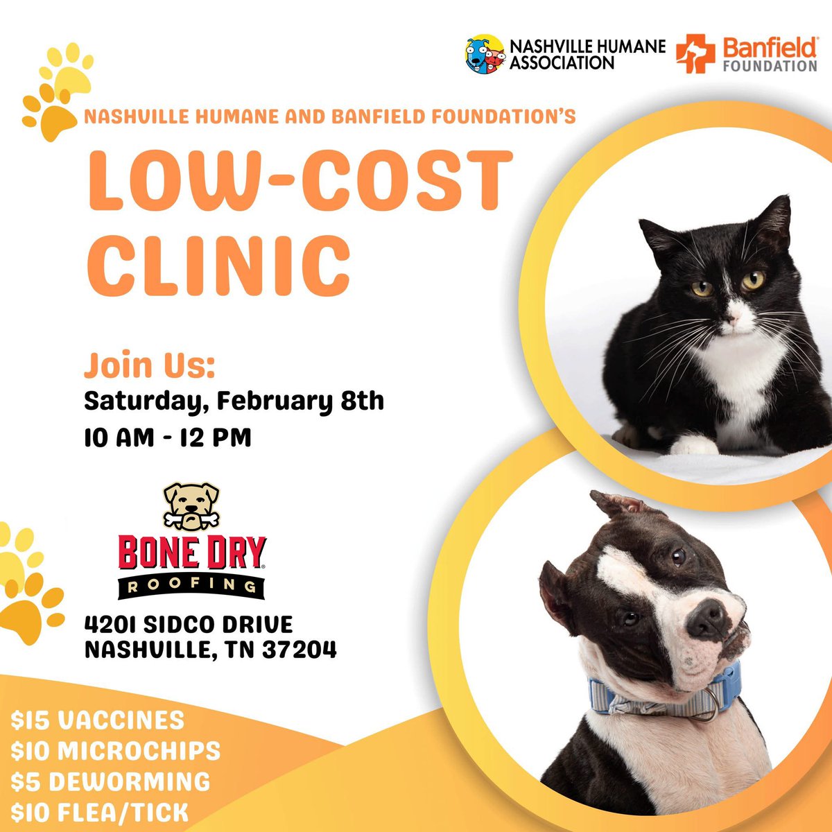 REMINDER - Happening Today!💉 Head to our Facebook and Instagram pages for more information.🐶🐱