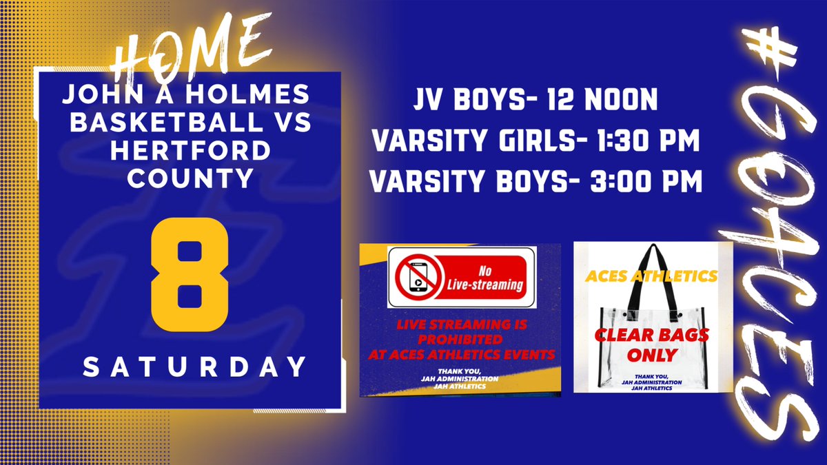 Game Day!
Join us starting at Noon as we play Hertford County. We can't wait to see you there!
#AcesPride