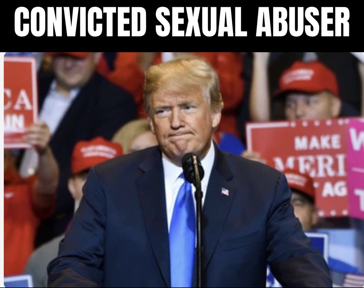 TheGr8Illusion's tweet image. Donald tRump is a Rapist and a certified Rapist in Chief.
All because Republicans would rather vote for a sexist sex offending man than a qualified and intelligent woman.
WTF???