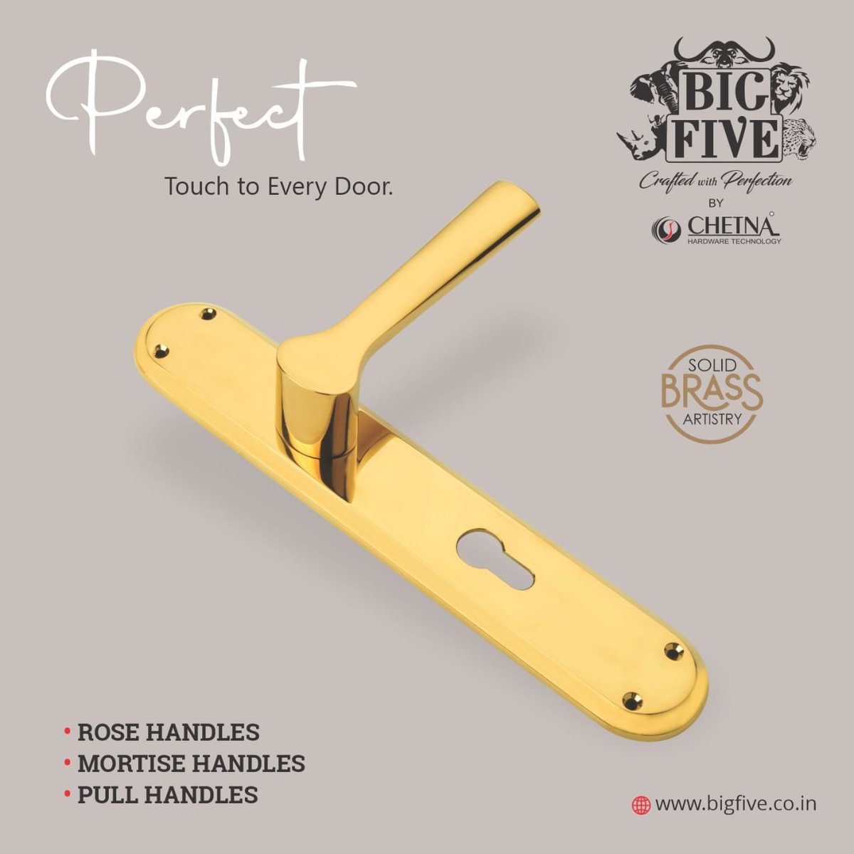 HardwareSamachr's tweet photo. Big Five by Chetna bringing a perfect touch of solid brass artistry to every door.
#bigfive #BigFivebyChetna #Handles #RoseHandles #MortiseHandles #PullHandles #JainMetal #Jamnagar #HomeImprovement #Hardware #DoorHardware #DoorLocks #MortiseLocks #DoorHandles https://t.co/7E4mgv8Ple