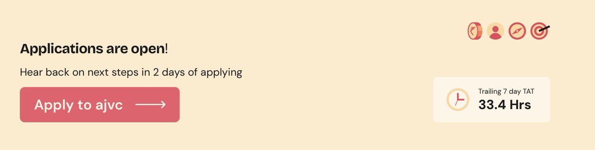 Every VC should make their TAT public 

Love <a href="/ajuniorvc/">ajvc</a> and <a href="/aviralbhat/">Aviral Bhatnagar</a>  for their efforts to make founders' lives seamless