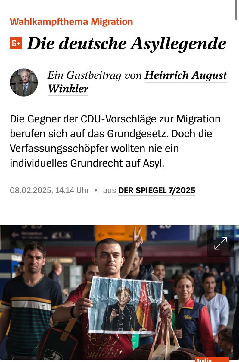 K_Moessbauer's tweet photo. „Eine deutsche Asyllegende“ von Heinrich August Winkler (SPD).

„Wer die faktische Umwandlung des deutschen Asylrechts in ein Einwanderungsrecht effektiv beenden will, muss das subjektive durch das institutionelle Asylrecht ersetzen.“

Ein Thread 🧵 https://t.co/Mu5c5G3cd5