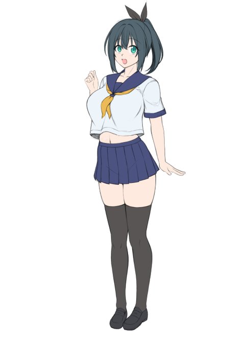 看板娘のうづねちゃんです。髪型とか細々した所見直し中。 