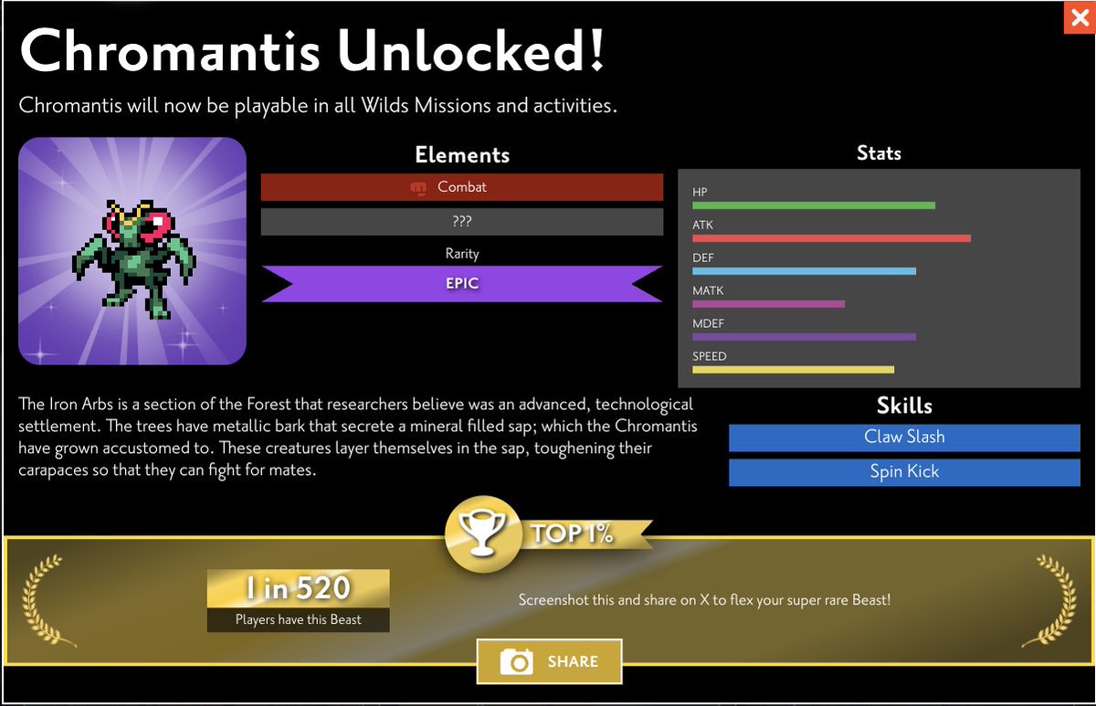 Check out this super rare Beast I just hatched in #KuroroWilds