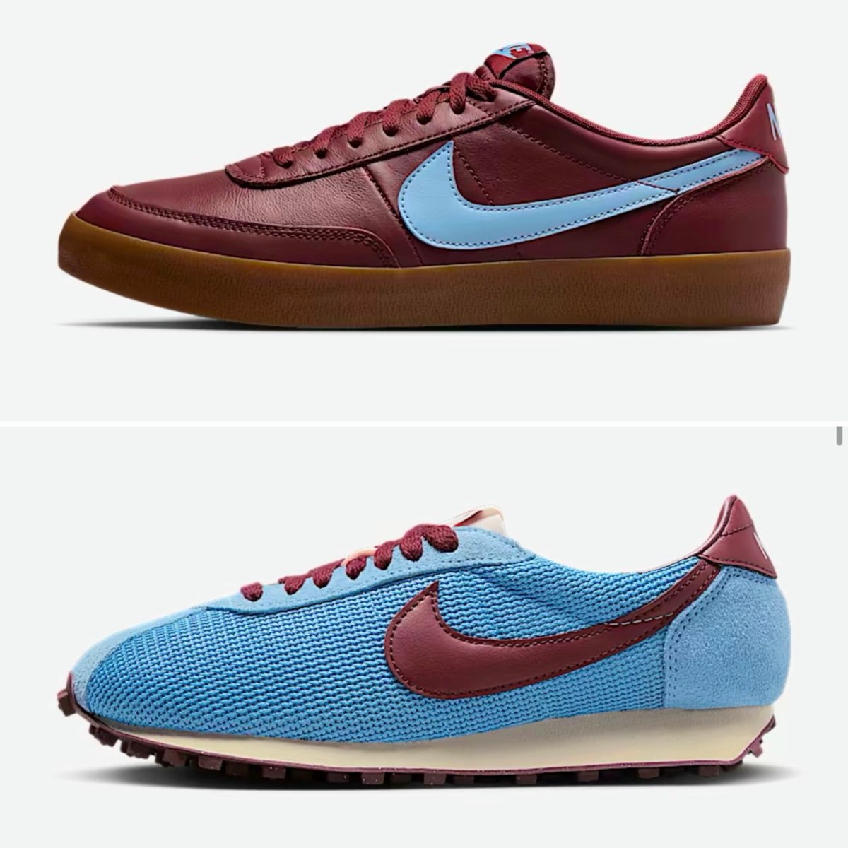 Ant_Mossarelli's tweet photo. Two recent #Nike releases in #AVFC colourways 😍 But which do I get? 🤔 Really not sure I can stretch to both…

#Killshot2 #LD1000 https://t.co/6DVhCeP1s6