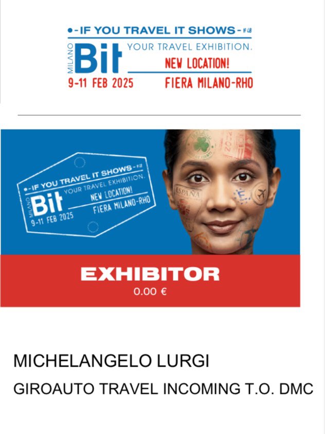 lurgi_m's tweet photo. Ci vediamo da domani 9 febbraio fino al 11 febbraio alla BIT di Milano 

Siamo nello Stand della Regione Campania desk Giroauto Travel / Rete Destinazione Sud.

#Bit2025 #GiroautoTravel #ReteDestinazioneSud #RegioneCampania #SouthItaly https://t.co/y0XKCLnoGJ