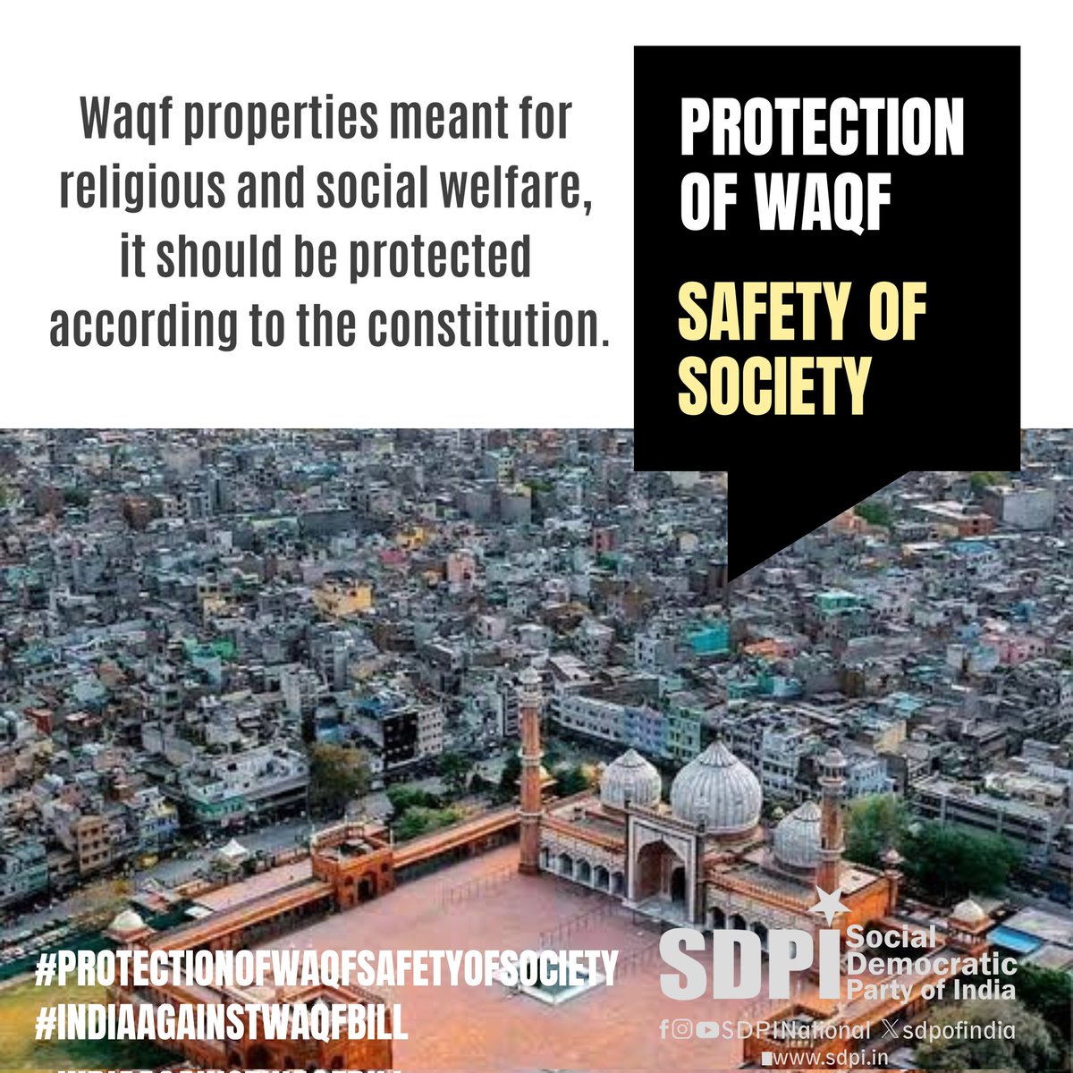 Waqf properties meant for religious and social welfare, it should be protected according to the constitution.

#ProtectionOfWaqfSafetyOfSociety
#IndiaAgainstWaqfBill