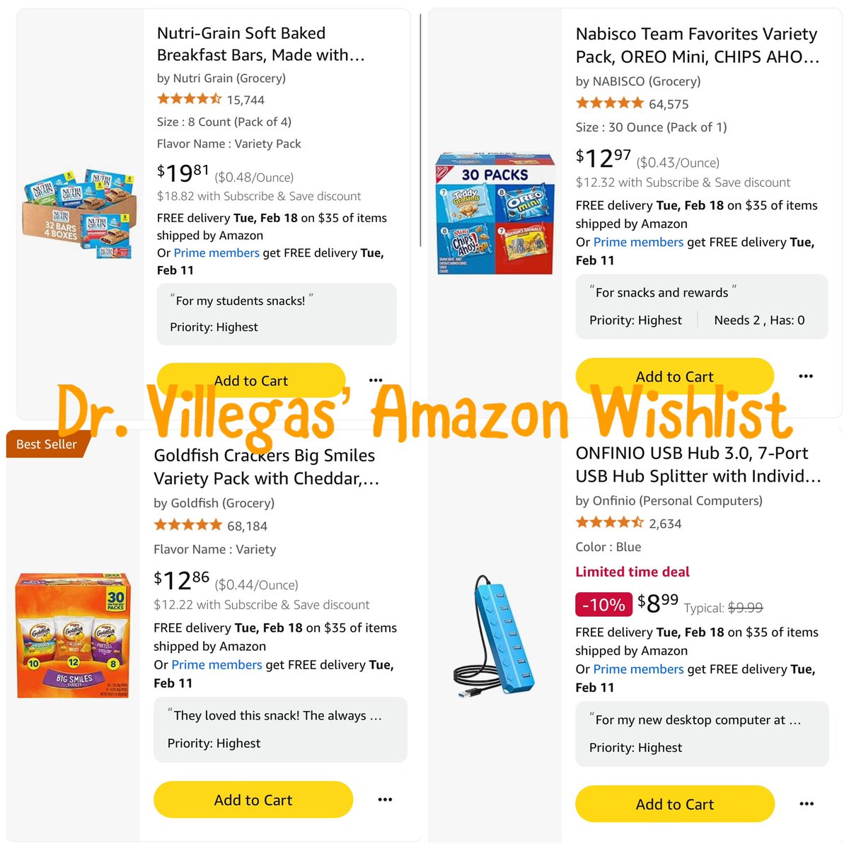 Can you please help a classroom in Puerto Rico? Kind donors who can help a Special Education classroom in 🇵🇷? I have a couple of items in my list! Snacks included! Thank you for your support and for all you do!

👉🏻 amazon.com/hz/wishlist/ls…

#clearthelist #BetterTogether <a href="/amazon/">Amazon</a>