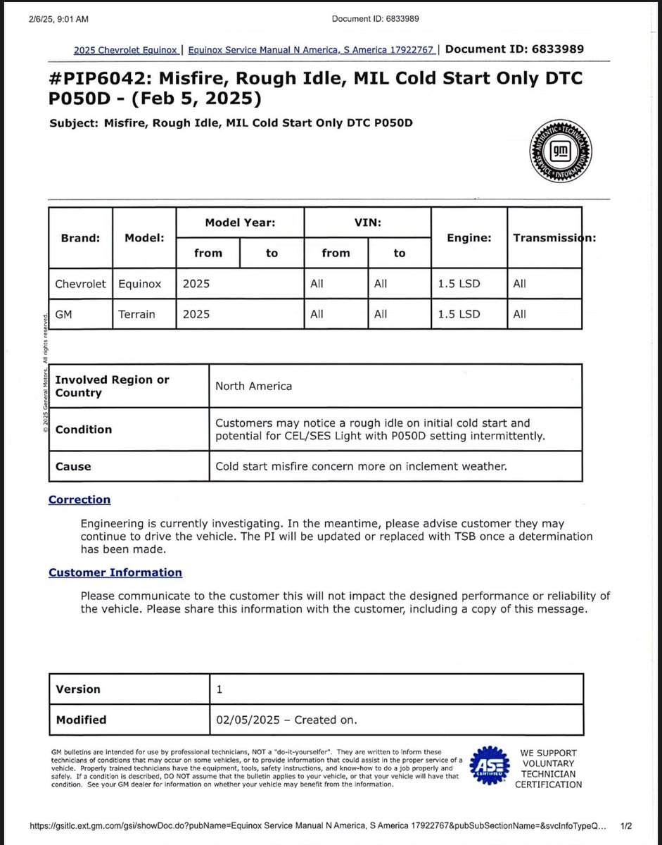 Crystal4Harvick's tweet image. Come on @GM @chevrolet can we get this fixed?? Just bought a BRAND NEW 2025 Chevrolet Equinox and the CHECK ENGINE LIGHT IS ON! And dealership is waiting on you to figure this out! #newcar  #chevy #checkenginelight #equinox