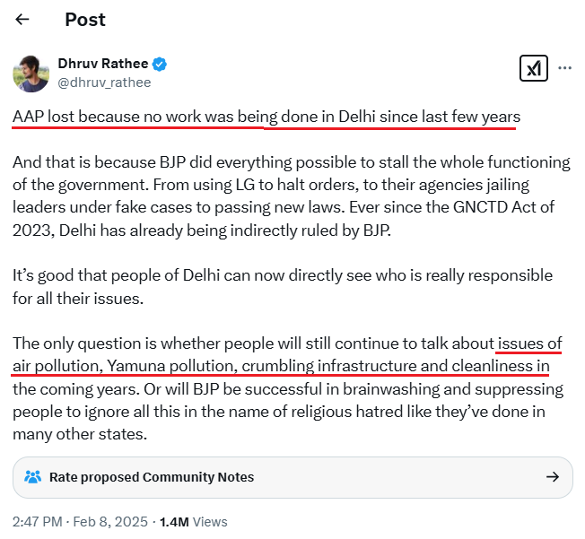 IndiaCrooks's tweet photo. After #AAPLostDelhi, Uncouth #GermanShepherd accepted>No work done in #Delhi. He also mention issues of #AirPollution #YamunaPollution #CrumblingInfrastructure #Cleanlines. Wonder why he never raised these issues when his paymaster #ArvindKejriwal was CM?🤭
#DelhiElectionResults https://t.co/wVO9fdj0E6