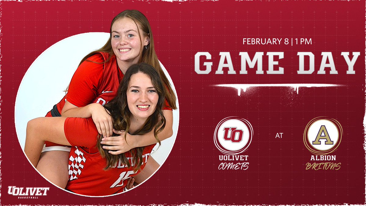 OlivetAthletics's tweet photo. 🏀GAME DAY🏀 The @UOlivetWBB team faces the Britons at Kresge Gym.

🆚 Albion
🕐 1 pm
📊 https://t.co/OX7lU4abIA
💻 https://t.co/l8Y76JHBZf

#GoCOMETS | #UONation | #d3hoops https://t.co/v33x1mxL2L