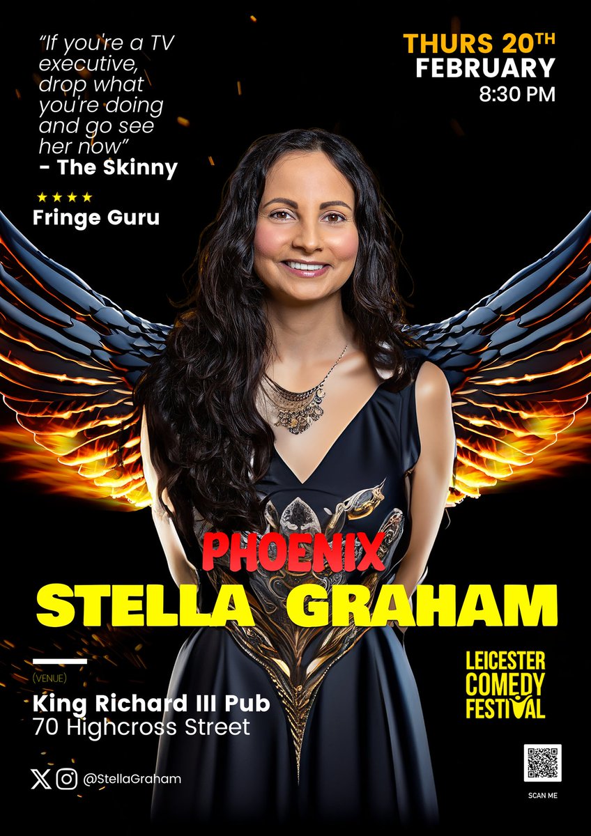 Stella Graham (@stellagraham) on Twitter photo Ooh, <a href="/LeicsComedyFest/">Leicester Comedy Festival</a>
Phoenix ๐ฆ
๐ฅ
๐
- Thurs 20th Feb
๐ฃ - 8:30pm
๐ - King Richard III pub, 70 Highcross Street, Leicester
๐๏ธ - Tickets - comedy-festival.co.uk/events/stella-โฆ
See you there! Ooh, <a href="/LeicsComedyFest/">Leicester Comedy Festival</a>
Phoenix ๐ฆ
๐ฅ
๐
- Thurs 20th Feb
๐ฃ - 8:30pm
๐ - King Richard III pub, 70 Highcross Street, Leicester
๐๏ธ - Tickets - comedy-festival.co.uk/events/stella-โฆ
See you there!