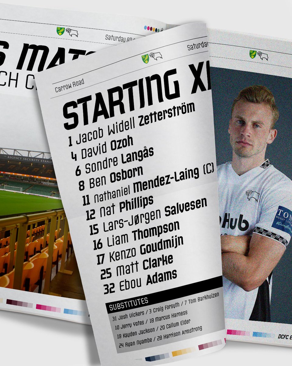 Your Derby County team at Carrow Road. 🖤