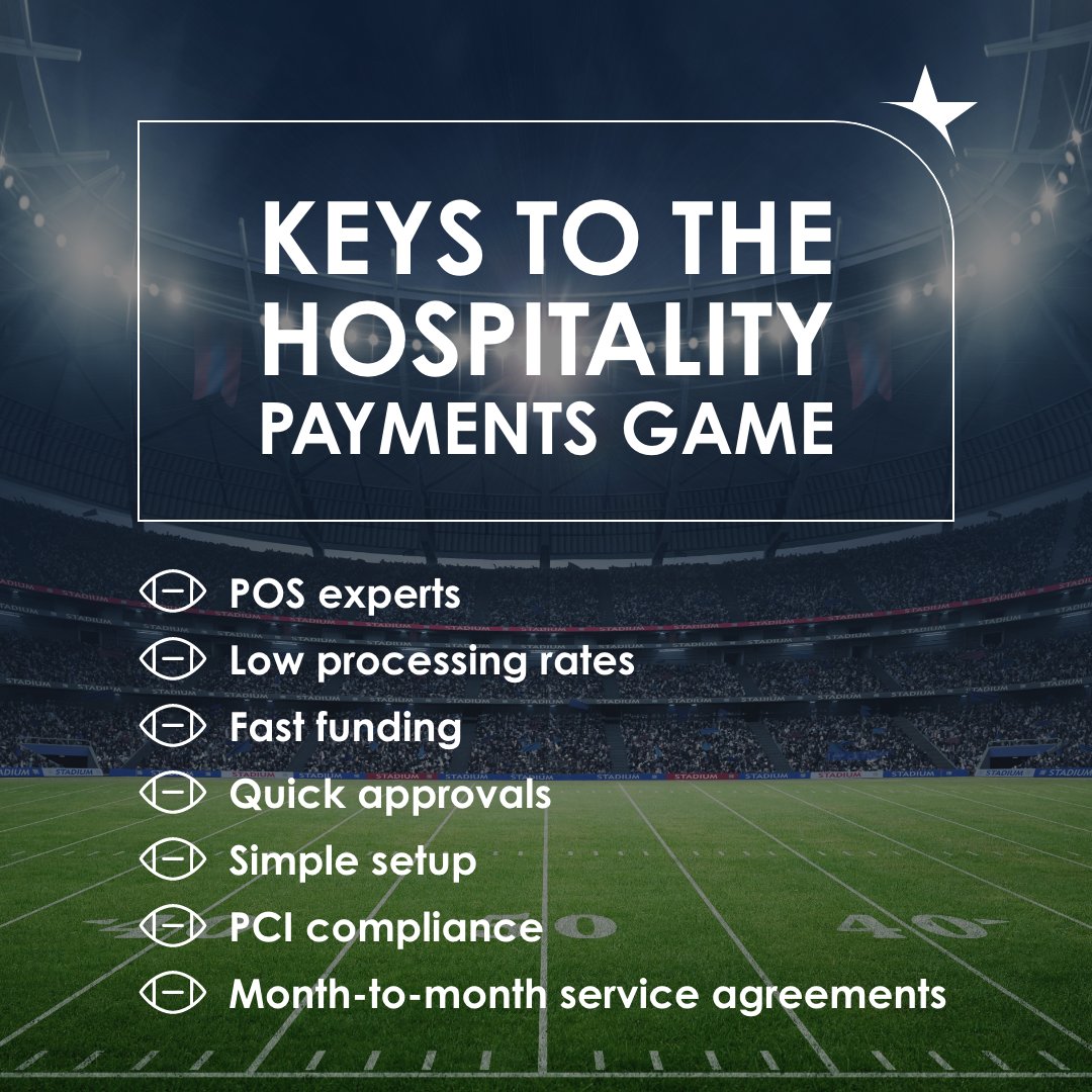 NAB_Hospitality's tweet photo. We know there's a big game this weekend. So we had to share the plays that keep the hospitality merchants at the top of their payments game.

Partner with the payments company that will increase your profits: https://t.co/0hkKRw4BXv https://t.co/GfzoduiMKh