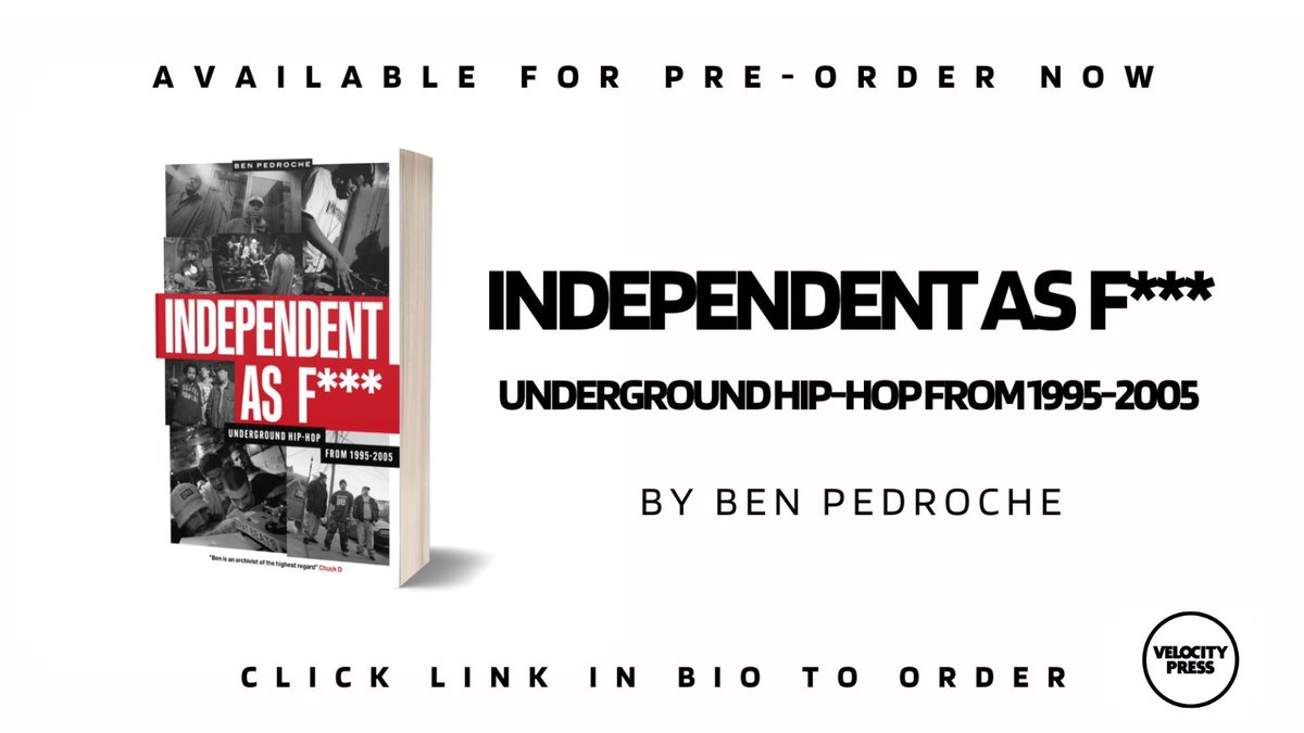 Grown Up Rap (@grownuprap) on Twitter photo There’s only a few days left if you want to get your name printed in ‘Independent As F***: Underground Hip-Hop From 1995-2005’ and get your copy weeks in advance.⠀
⠀
To quote Mos Def, “Do it now”! Pre-order here: velocitypress.uk/product/indepe… There’s only a few days left if you want to get your name printed in ‘Independent As F***: Underground Hip-Hop From 1995-2005’ and get your copy weeks in advance.⠀
⠀
To quote Mos Def, “Do it now”! Pre-order here: velocitypress.uk/product/indepe…