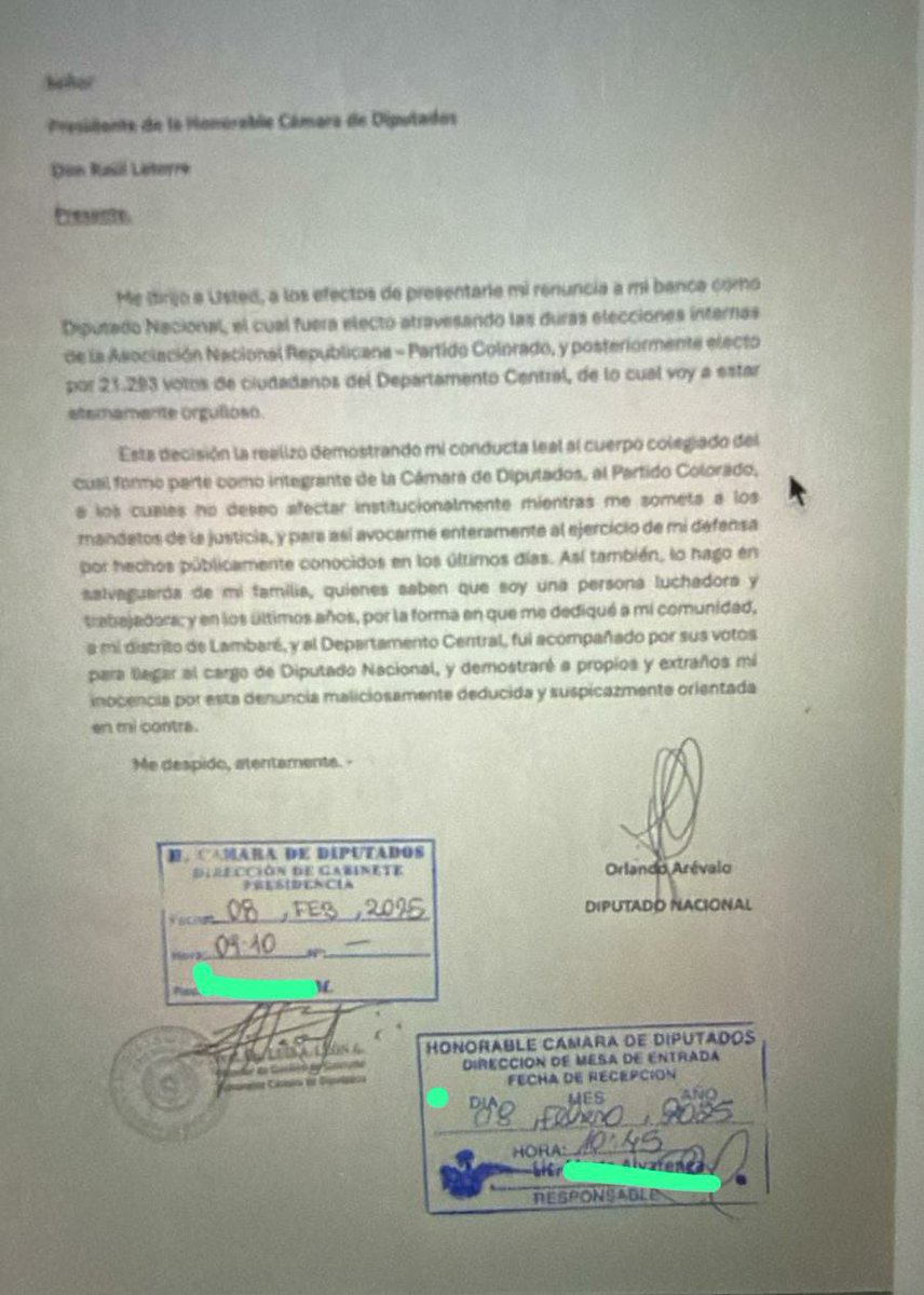 [URGENTE]

DIPUTADO ORLANDO ARÉVALO RENUNCIÓ A SU CARGO COMO DIPUTADO.