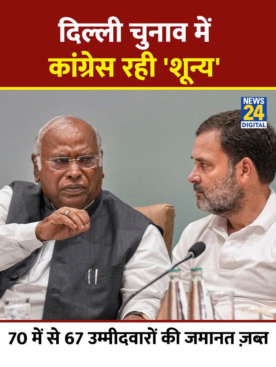 दिल्ली चुनाव: कांग्रेस के 70 में से 67 उम्मीदवारों की जमानत जब्त 

◆ कांग्रेस के वोट शेयर में 2.1% का मामूली सुधार हुआ

◆ दिल्ली कांग्रेस के प्रदेश अध्यक्ष देवेंद्र यादव खुद बादली सीट पर तीसरे स्थान पर रहे 

#Congress #ElectionResult #DelhiElections2025