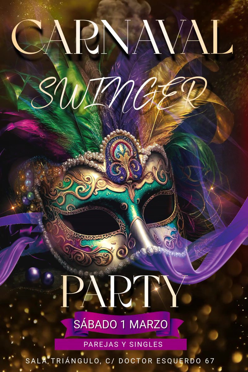 Gran fiesta de carnaval 2025 en sala Triangulo. una fiesta para parejas y Single con ideas claras que buscan el mejor ambiente swinger de la capital.