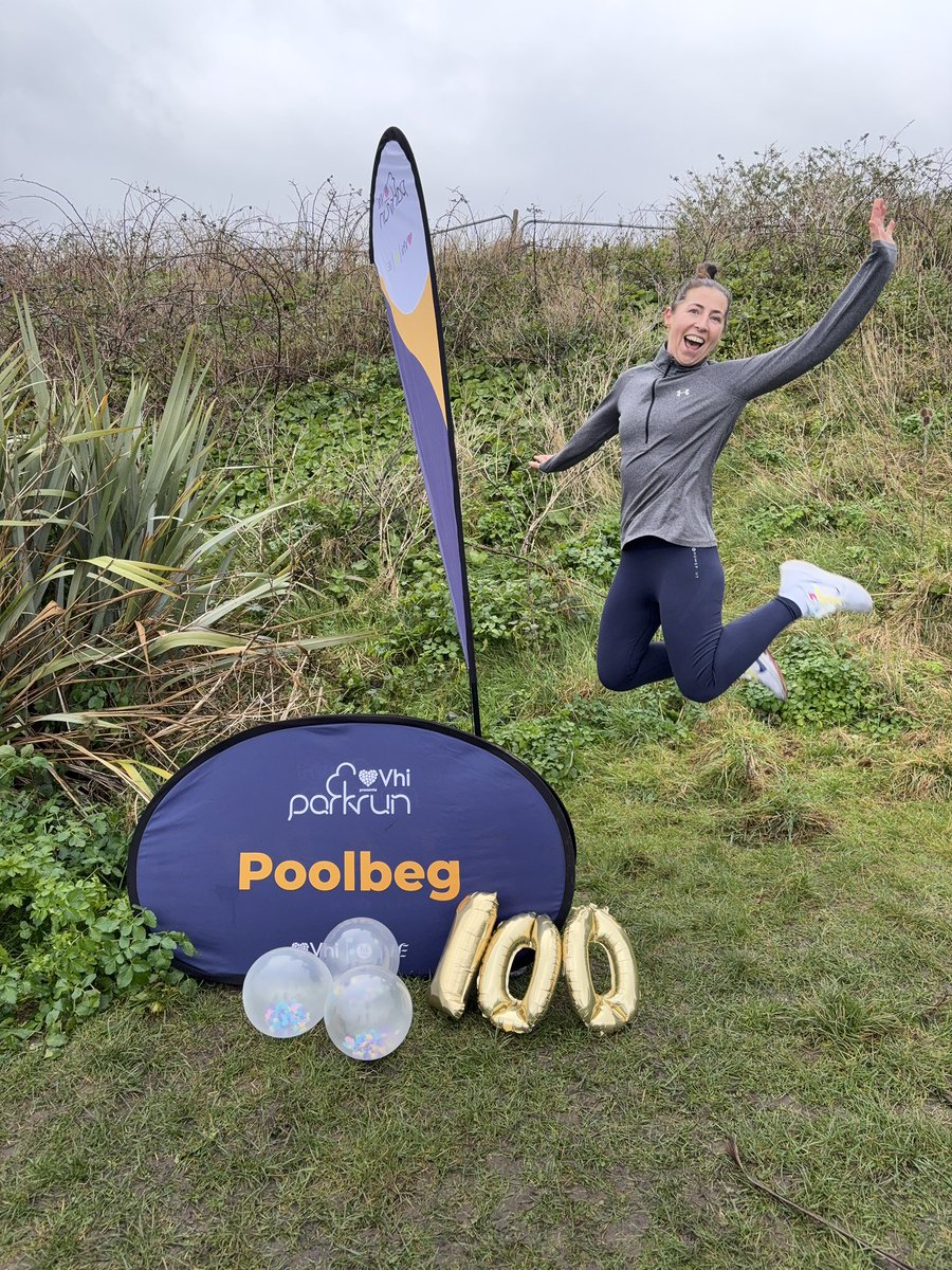 Jumping for joy at <a href="/parkrunIE/">parkrun Ireland</a> #100 
<a href="/poolbegparkrun/">Poolbeg parkrun</a>