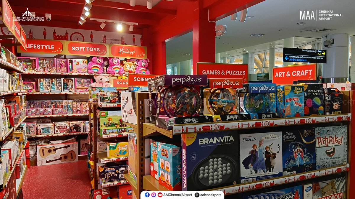 Exciting News! Hamleys, the world’s finest toy shop, has landed at Chennai Airport Terminal 1 Arrivals! Whether you're looking for last-minute gifts, travel-friendly toys, or just a little fun before heading home, Hamleys has something for everyone. Visit us now and bring home