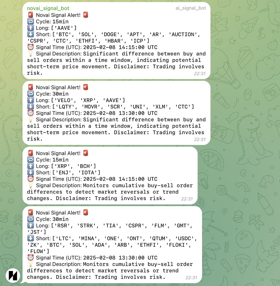 novai_pro's tweet photo. We are excited to announce the introduction of the AI signal, aimed at simplifying order placement. Please keep an eye on this thread. I will share the Telegram invitation link shortly. https://t.co/4PaePdTgUv