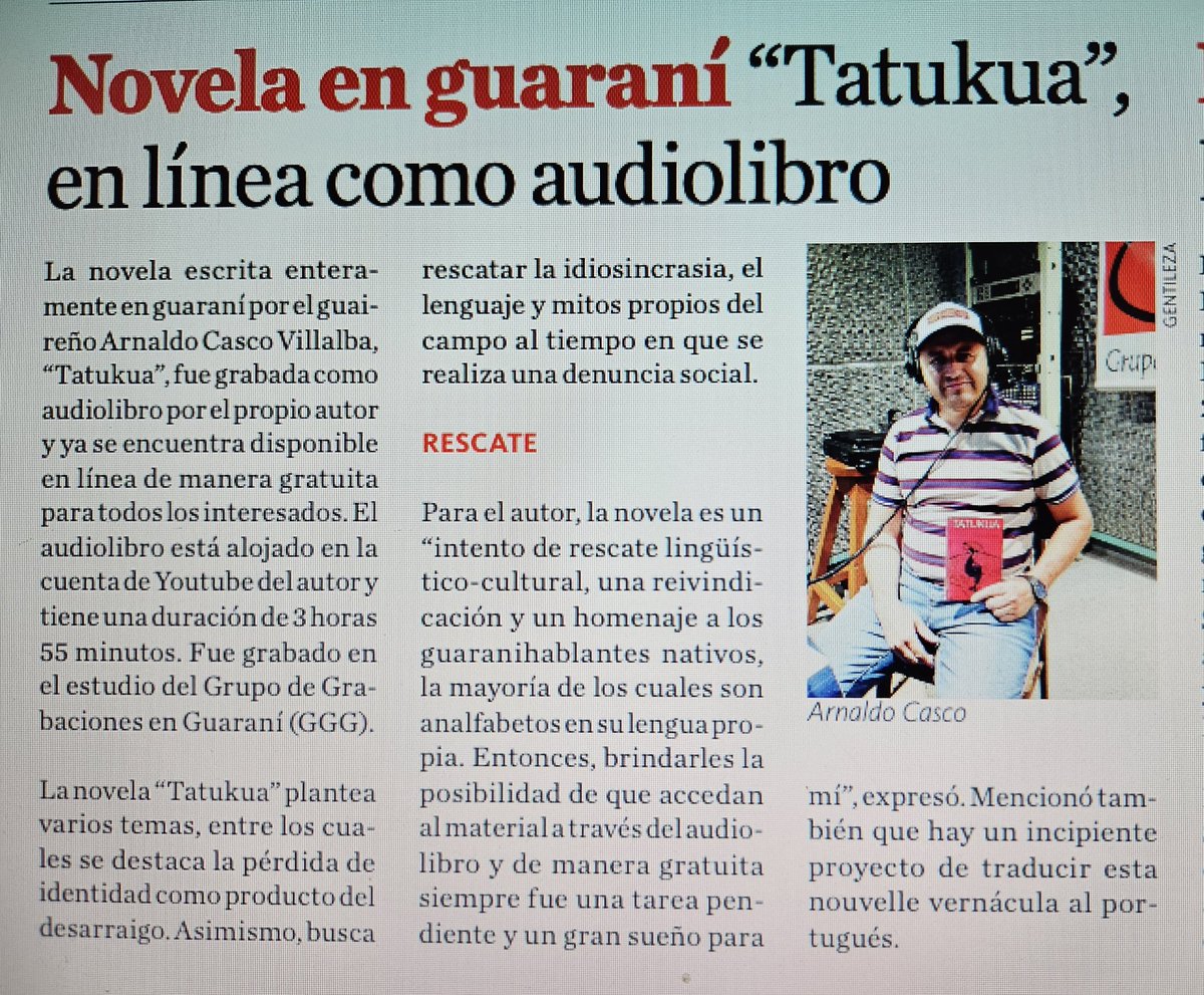 Muchas gracias al diario La Nación por el espacio y la difusión