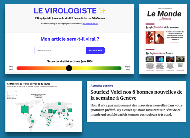 🤖 Le déontologue, l'hyperlocal, le virologiste, le Monde féministe...

Voici 7 petits prototypes que j'ai bricolés ces derniers mois, pour expérimenter avec l'IA et m'aider à me forger un avis sur sa (juste) place dans le journalisme.

⏩ linkedin.com/posts/jeanabbi…